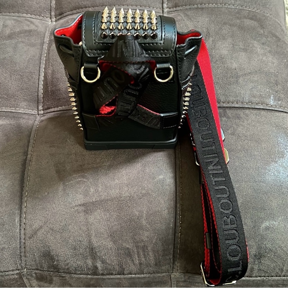 Christian Louboutin Mini Explorafunk Studded Leather Crossbody Backpack - Picture 5 of 8
